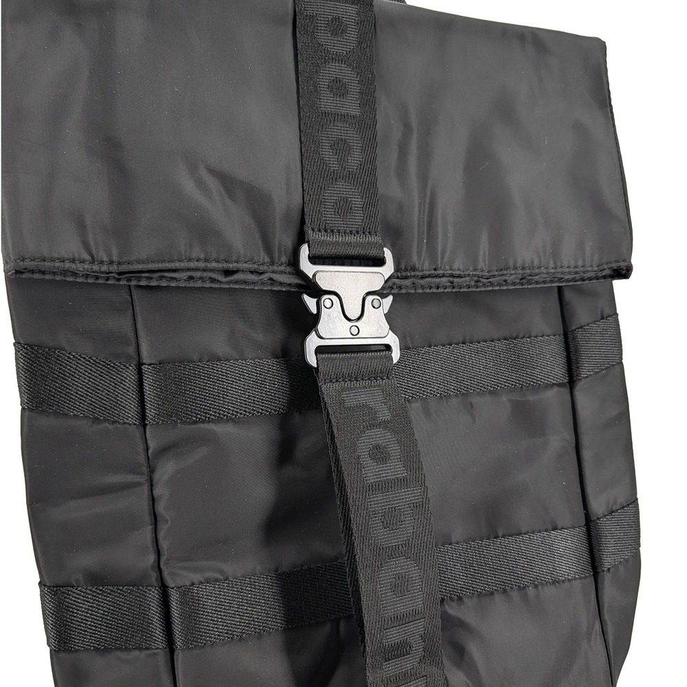 NWOT Paco Rabanne Black Technical Buckle Backpack Logo Webbing Sling Strap